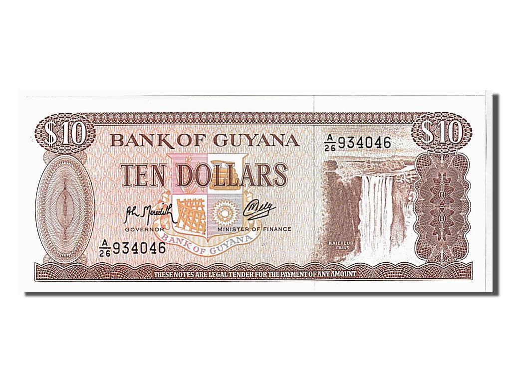 Banknote, Guyana, 10 Dollars, 1992, KM:23f, UNC(65-70)