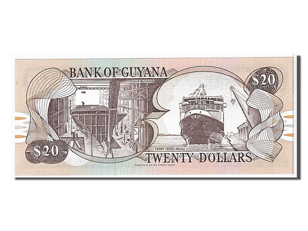 Billete, 20 Dollars, 1966, Guyana, UNC