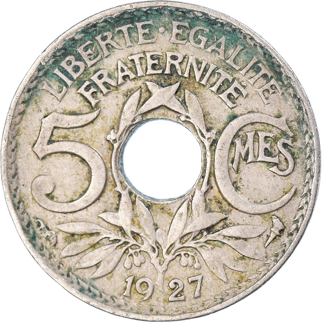 Moeda, França, 5 Centimes, 1927