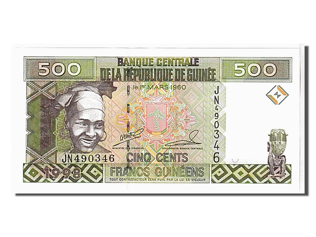 Banknote, Guinea, 500 Francs, 1998, KM:36, UNC(65-70)