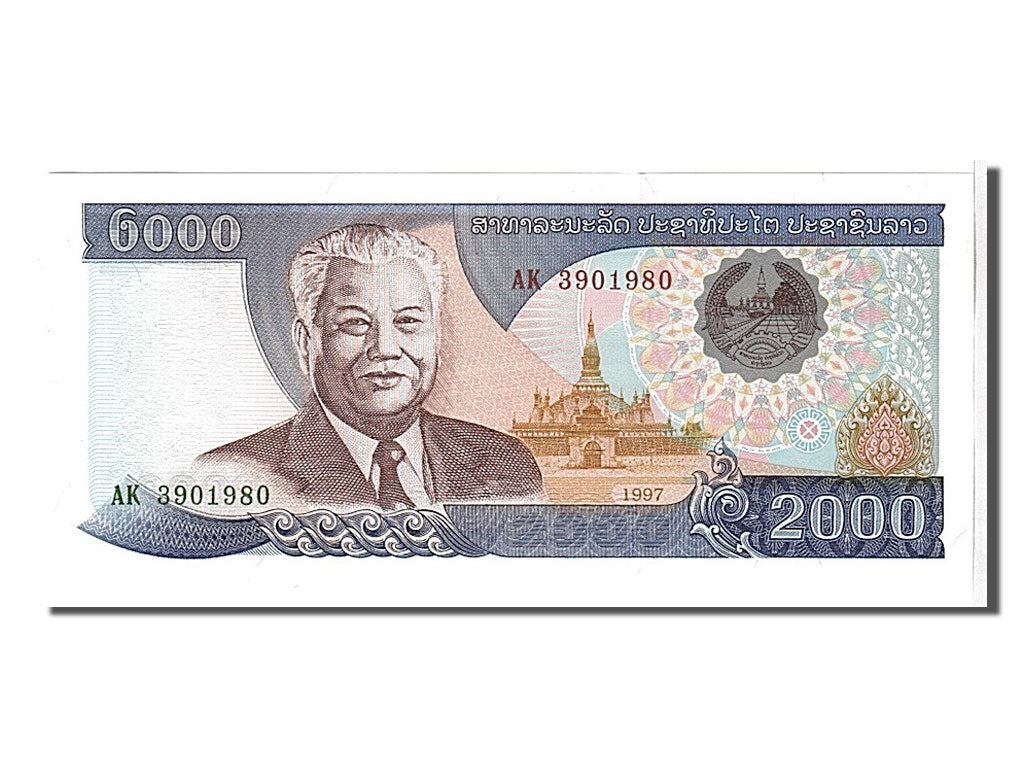 Banconote, Laos, 2000 Kip, 1997, KM:33a, FDS