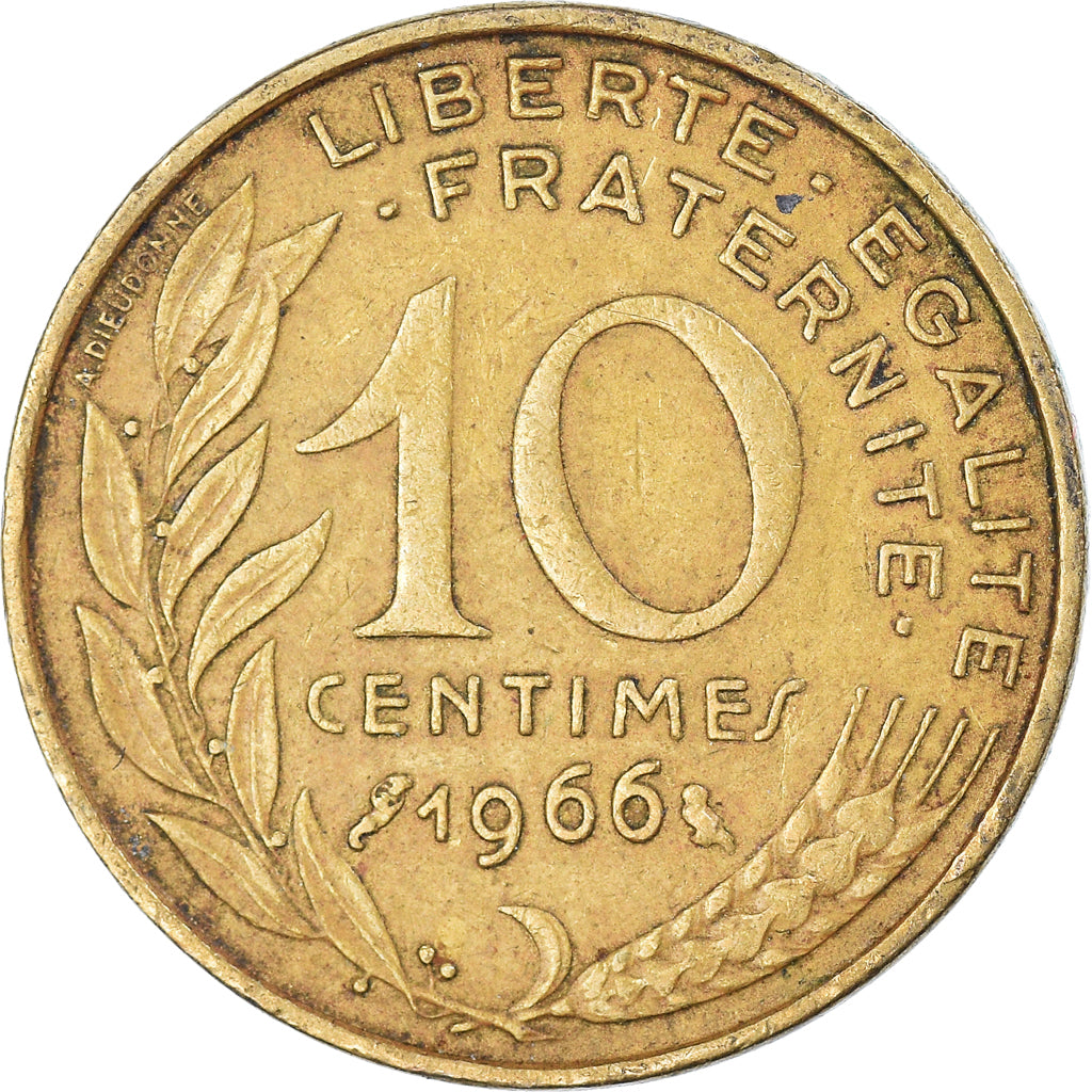 Coin, France, 10 Centimes, 1966