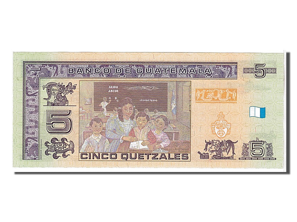 Billet, Guatemala, 5 Quetzales, 2008, NEUF