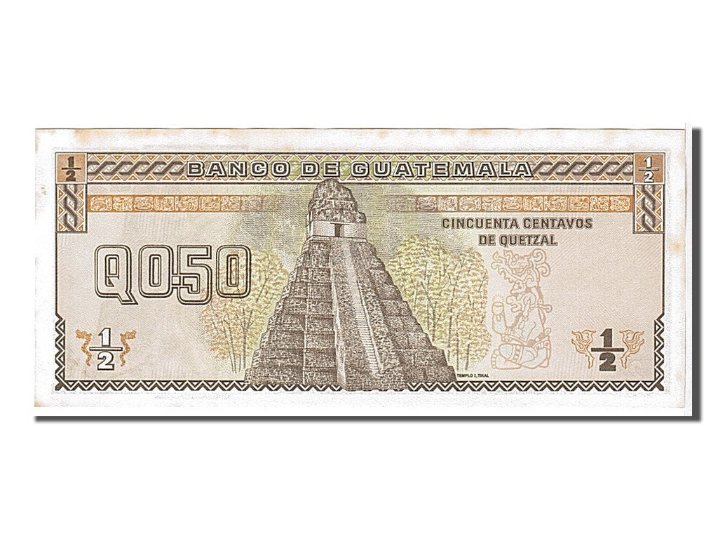 Billet, Guatemala, 1/2 Quetzal, 1989, SUP