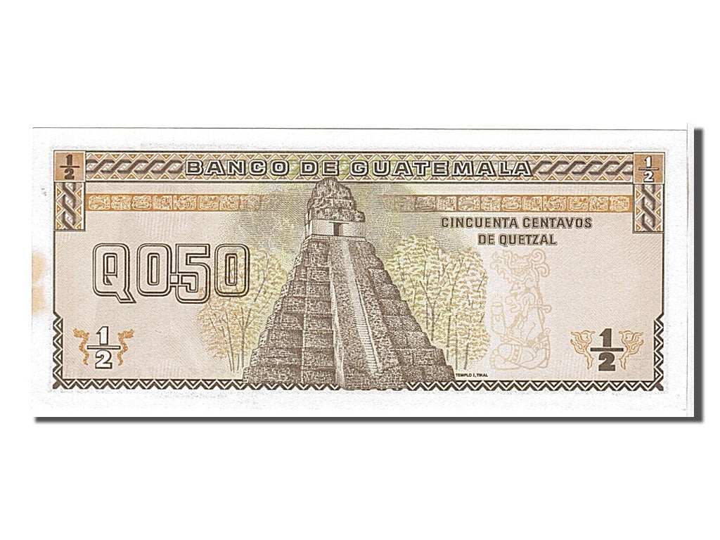 Billet, Guatemala, 1/2 Quetzal, 1989, KM:72a, NEUF