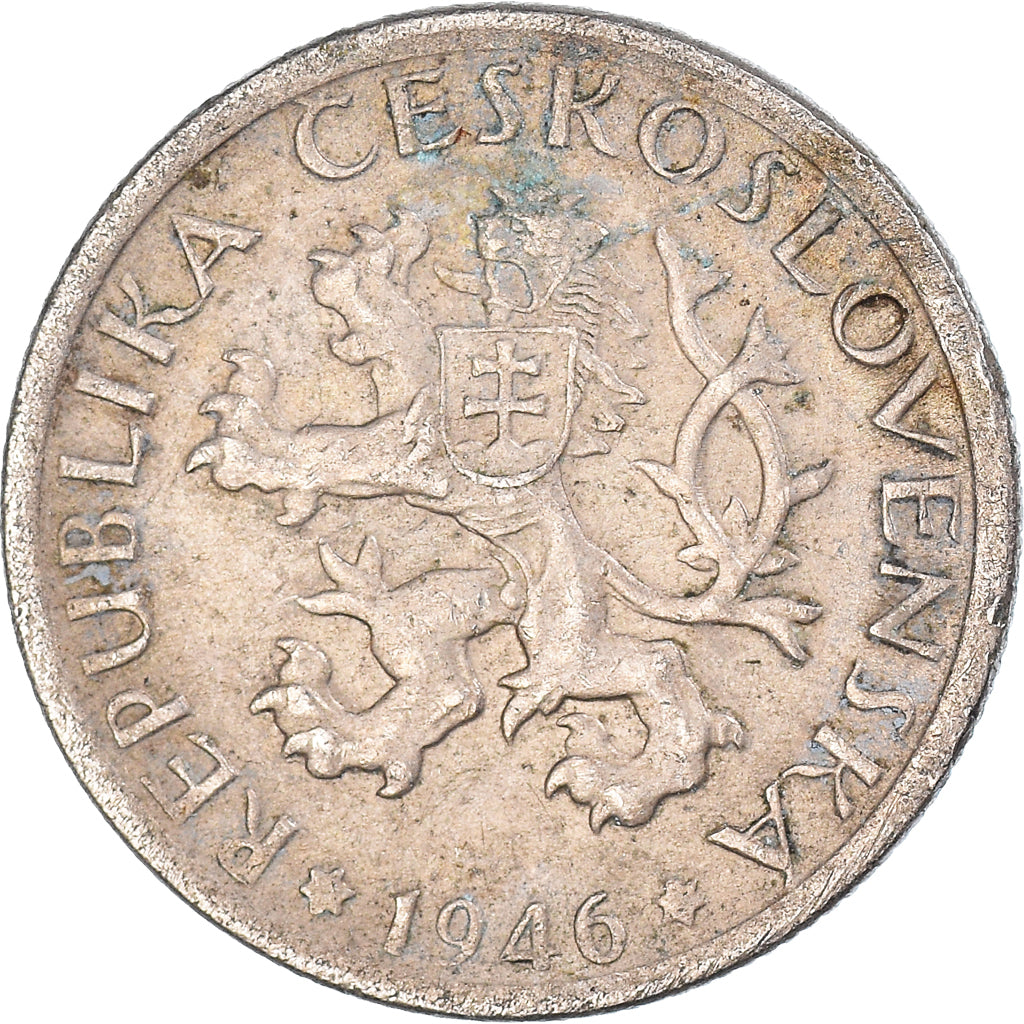Monnaie, Tchécoslovaquie, Koruna, 1946