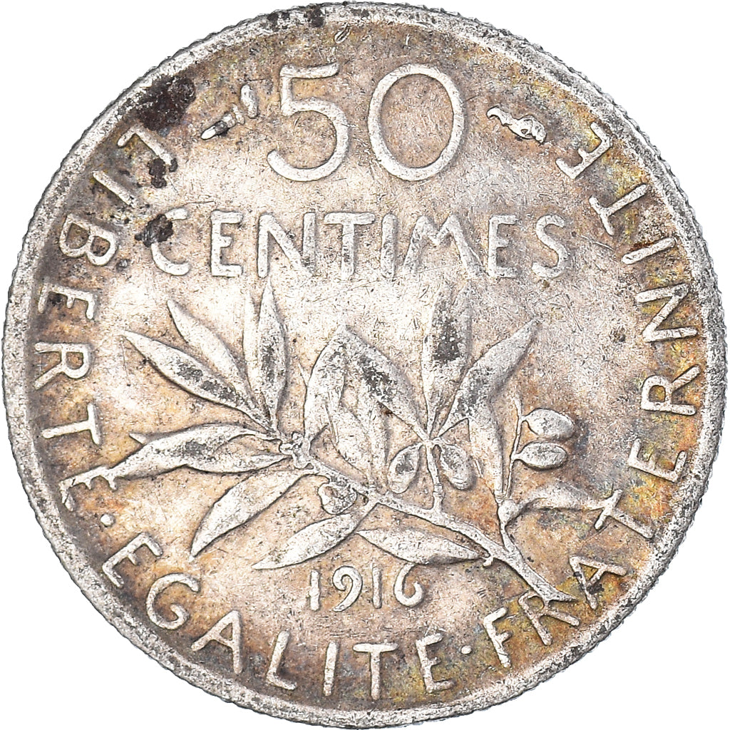 Monnaie, France, 50 Centimes, 1916