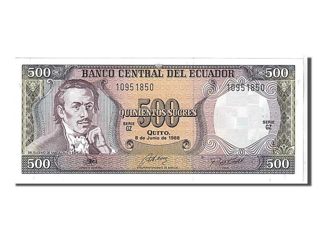 Banknote, Ecuador, 500 Sucres, 1988, UNC(65-70)