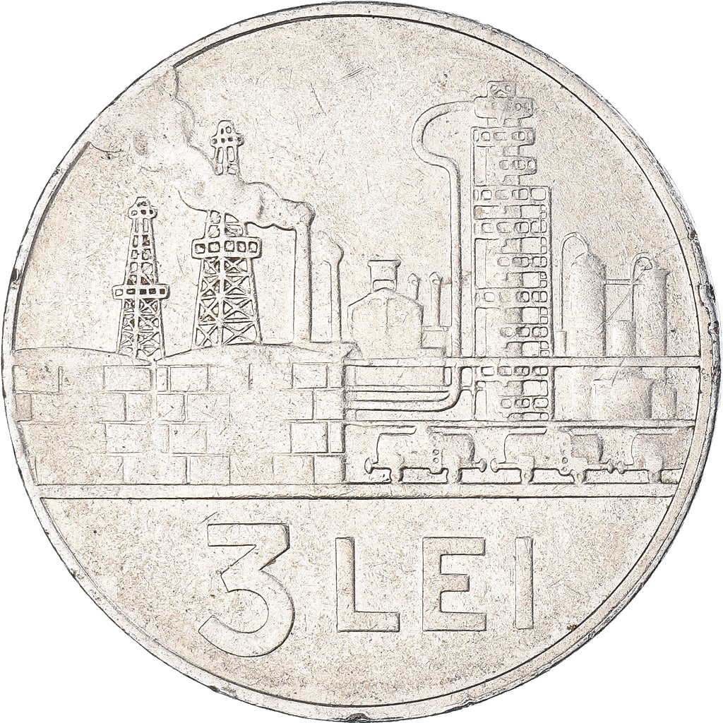 Monnaie, Roumanie, 3 Lei, 1966