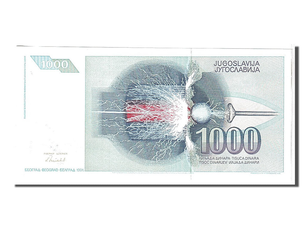 Banknote, Yugoslavia, 1000 Dinara, 1991, KM:110, AU(55-58)