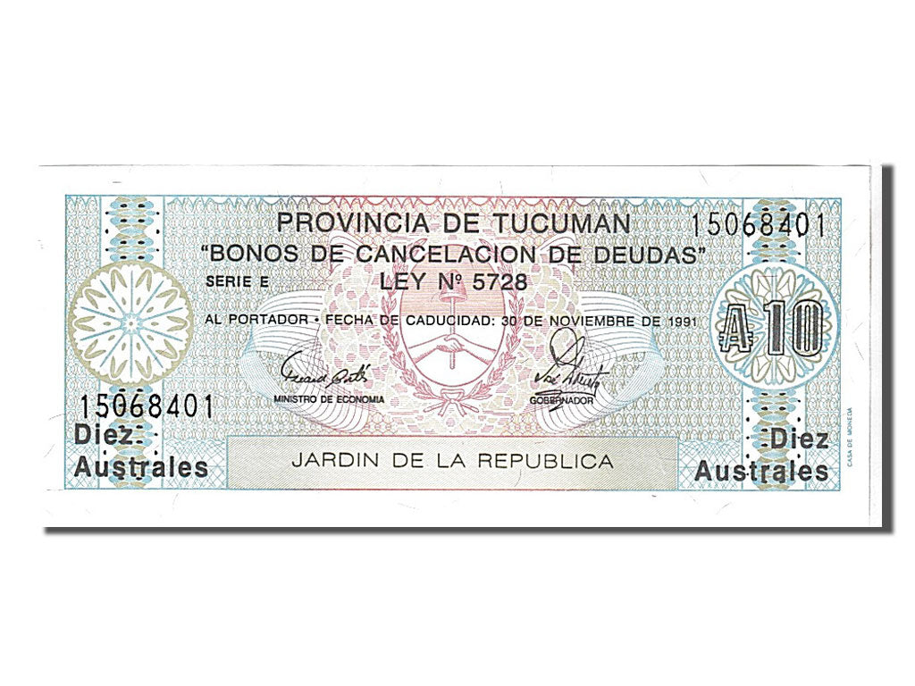 Banknote, Argentina, 1 Austral, 1991, KM:S2711b, UNC(65-70)