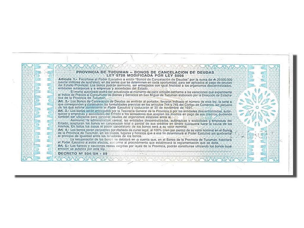 Banknote, Argentina, 1 Austral, 1991, KM:S2711b, UNC(65-70)