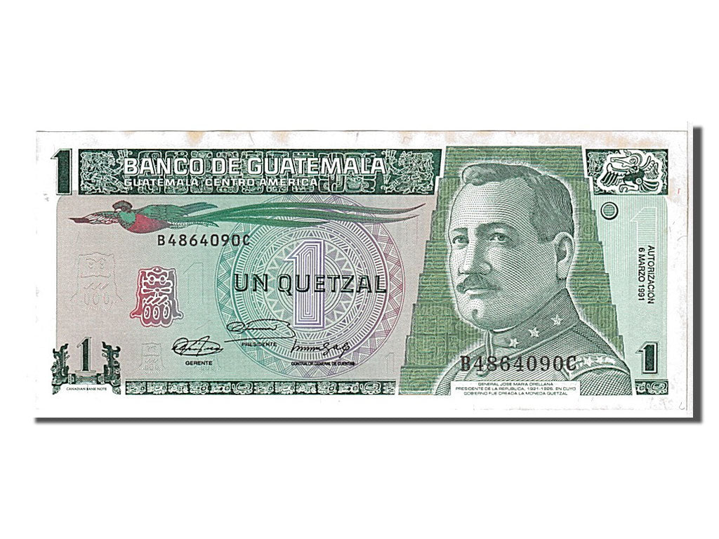 Billet, Guatemala, 1 Quetzal, 1991, KM:73b, SPL