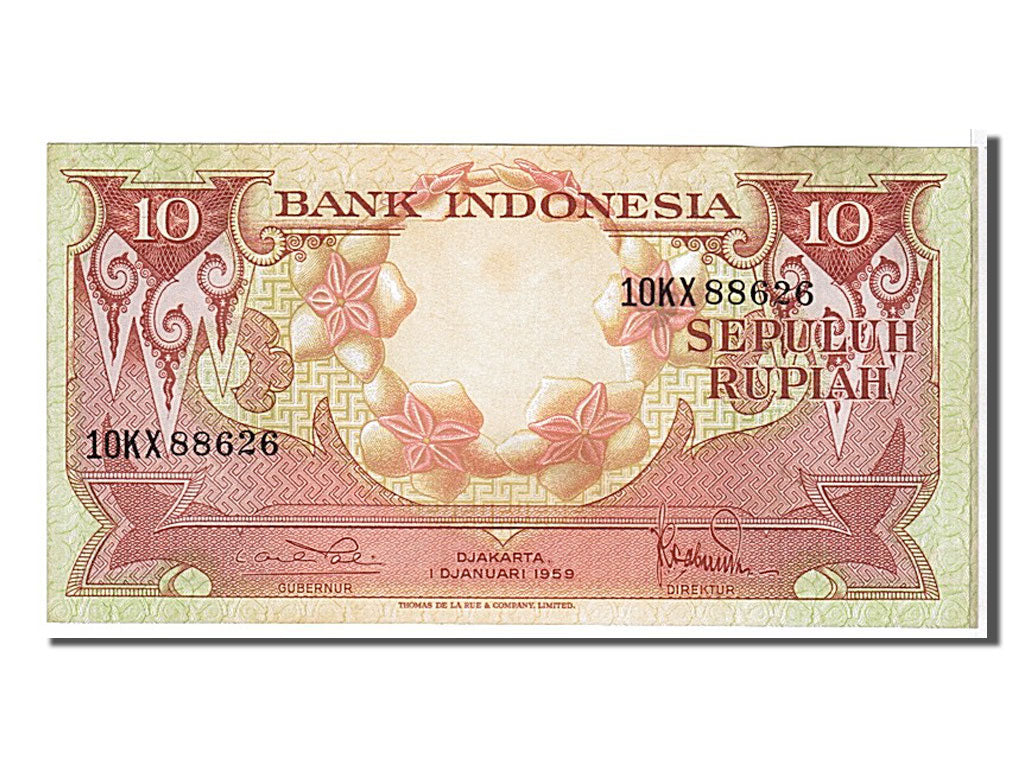 Banknote, Indonesia, 10 Rupiah, 1959, KM:66, UNC(63)