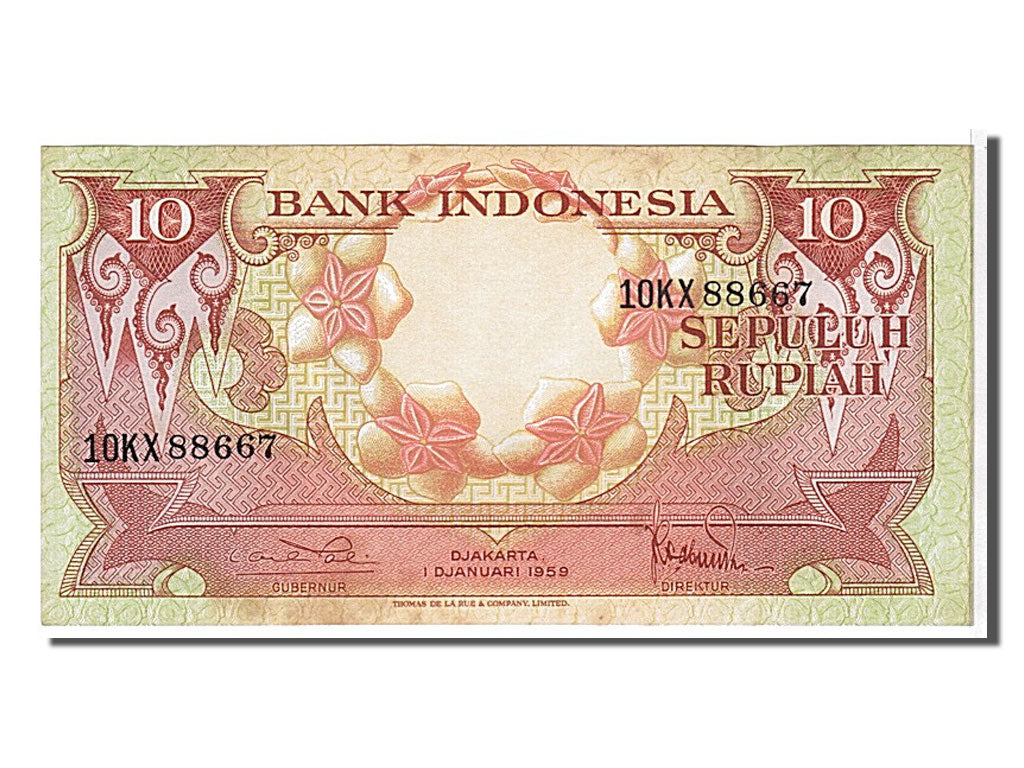 Banknote, Indonesia, 10 Rupiah, 1959, KM:66, UNC(63)