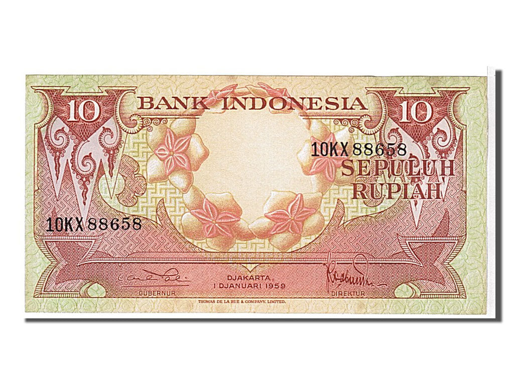 Banknote, Indonesia, 10 Rupiah, 1959, KM:66, UNC(63)