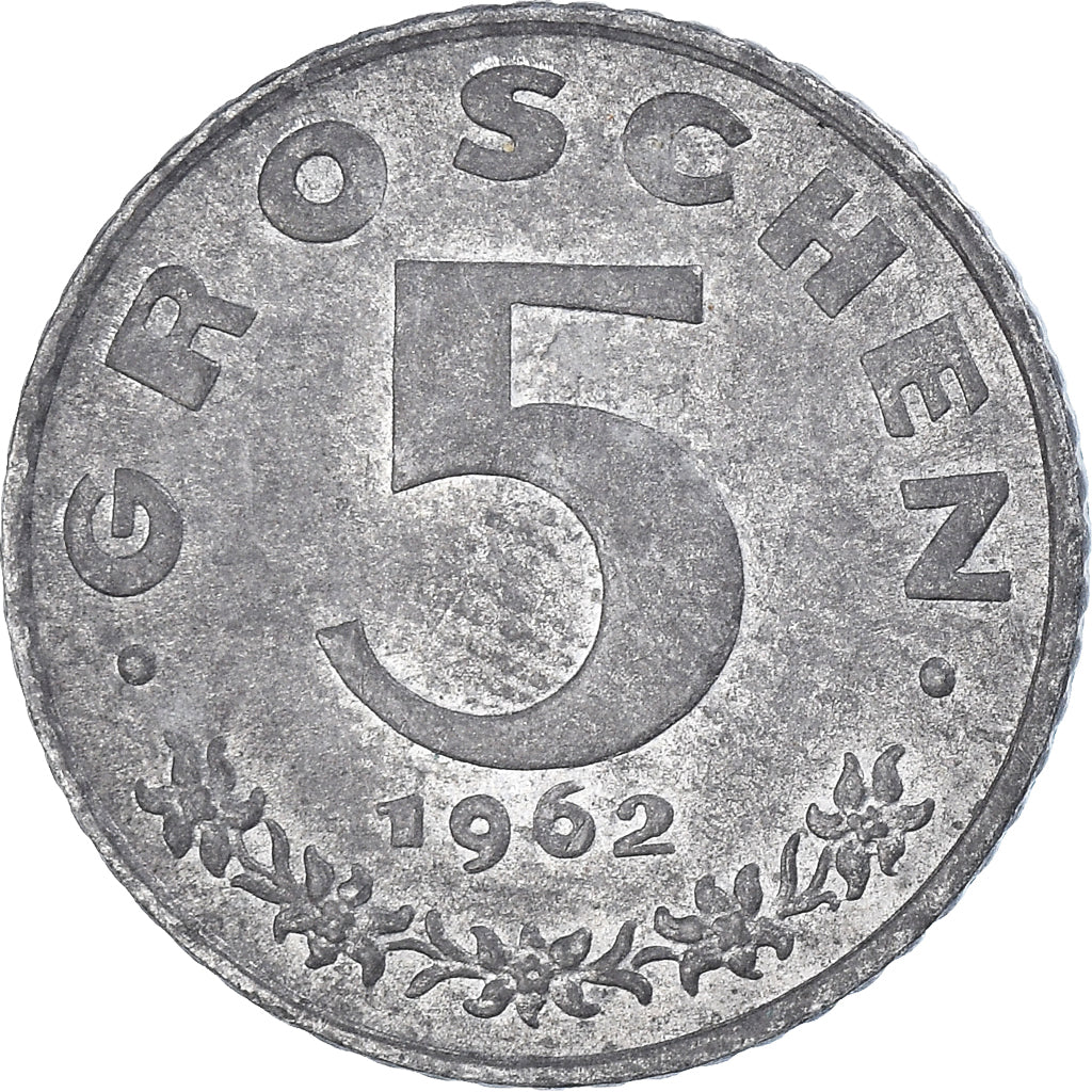 Moeda, Áustria, 5 Groschen, 1962