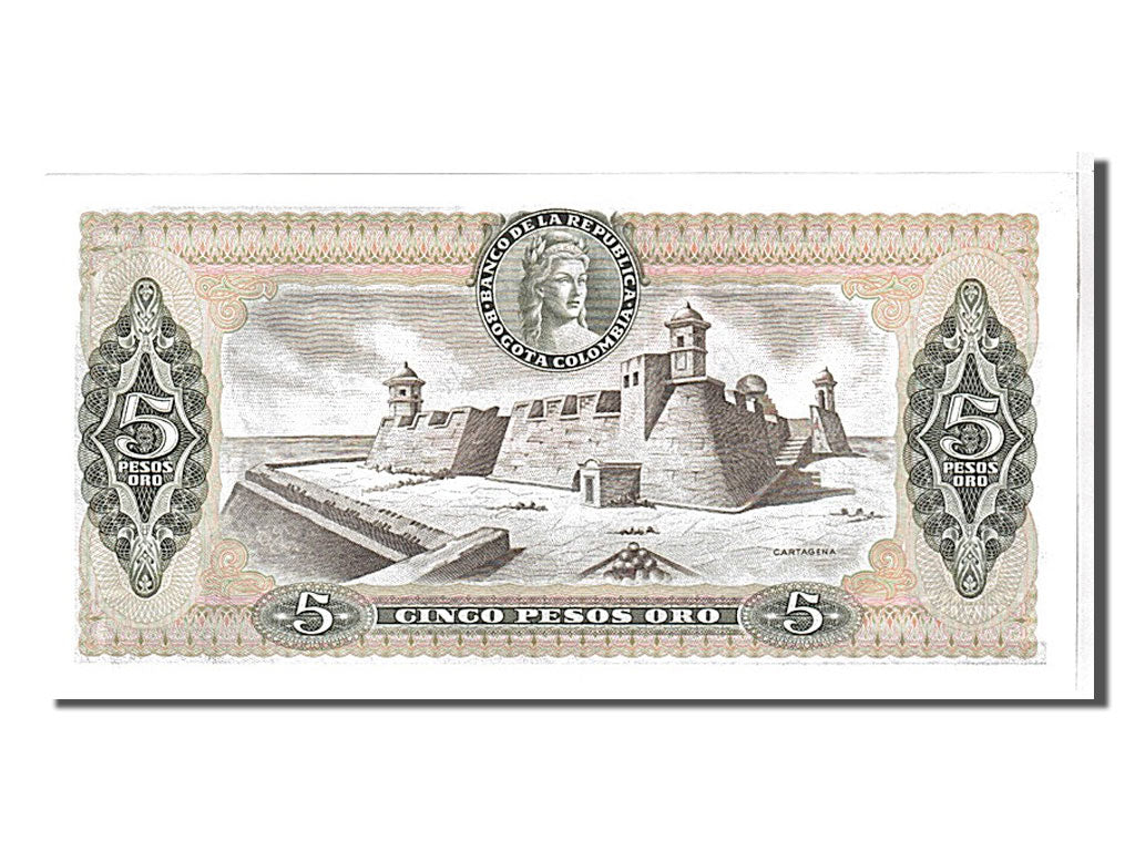 Banknote, Colombia, 5 Pesos Oro, 1981, KM:406f, UNC(65-70)