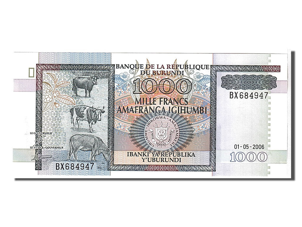 Banknote, Burundi, 1000 Francs, 2006, KM:39d, UNC(65-70)