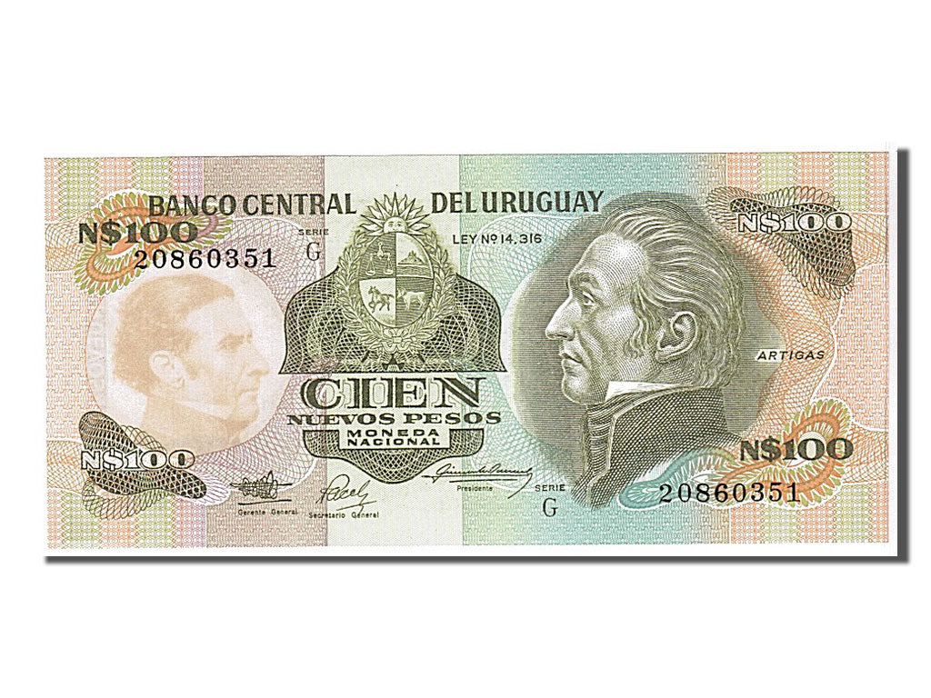 Banknote, Uruguay, 100 Nuevos Pesos, 1987, KM:62a, UNC(65-70)