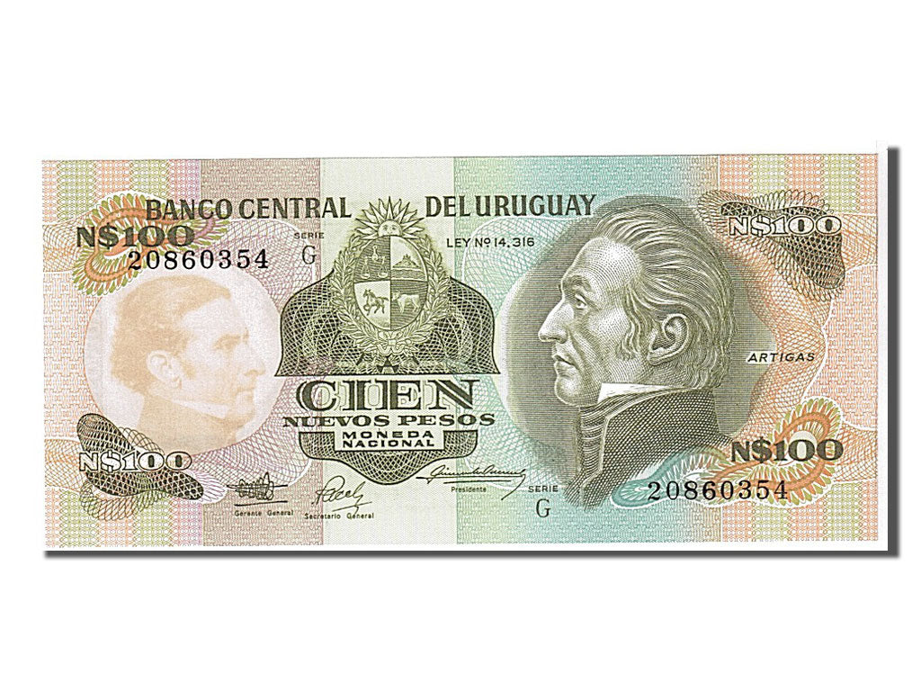 Banknote, Uruguay, 100 Nuevos Pesos, 1987, KM:62a, UNC(65-70)