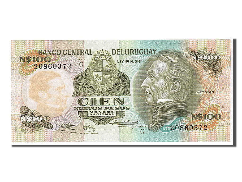 Banknote, Uruguay, 100 Nuevos Pesos, 1987, KM:62a, UNC(65-70)