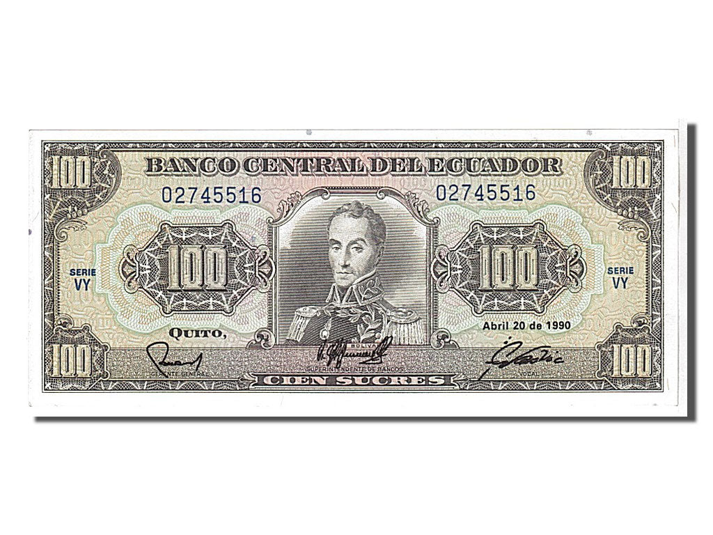 Geldschein, Ecuador, 100 Sucres, 1990, UNZ-