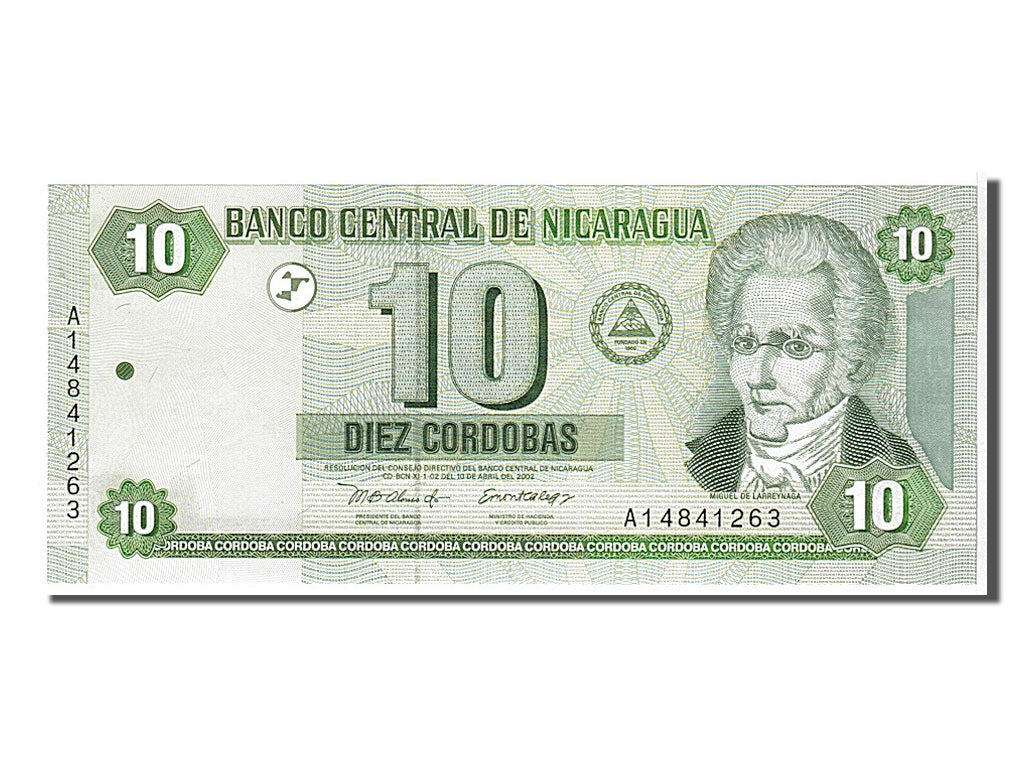 Banknote, Nicaragua, 10 Cordobas, 2002, KM:191, UNC(65-70)