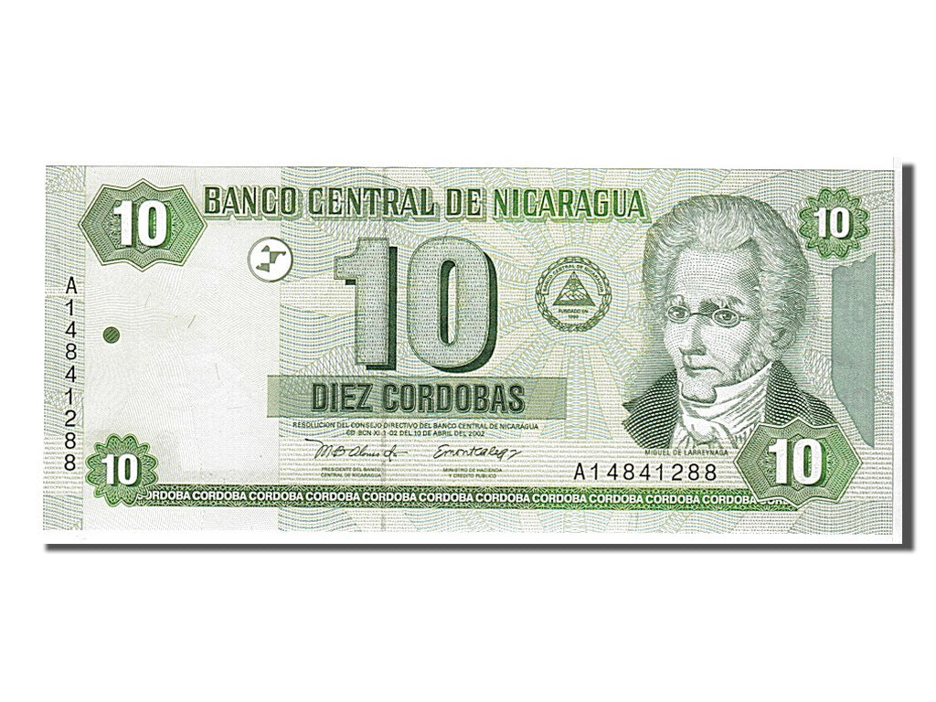 Geldschein, Nicaragua, 10 Cordobas, 2002, UNZ