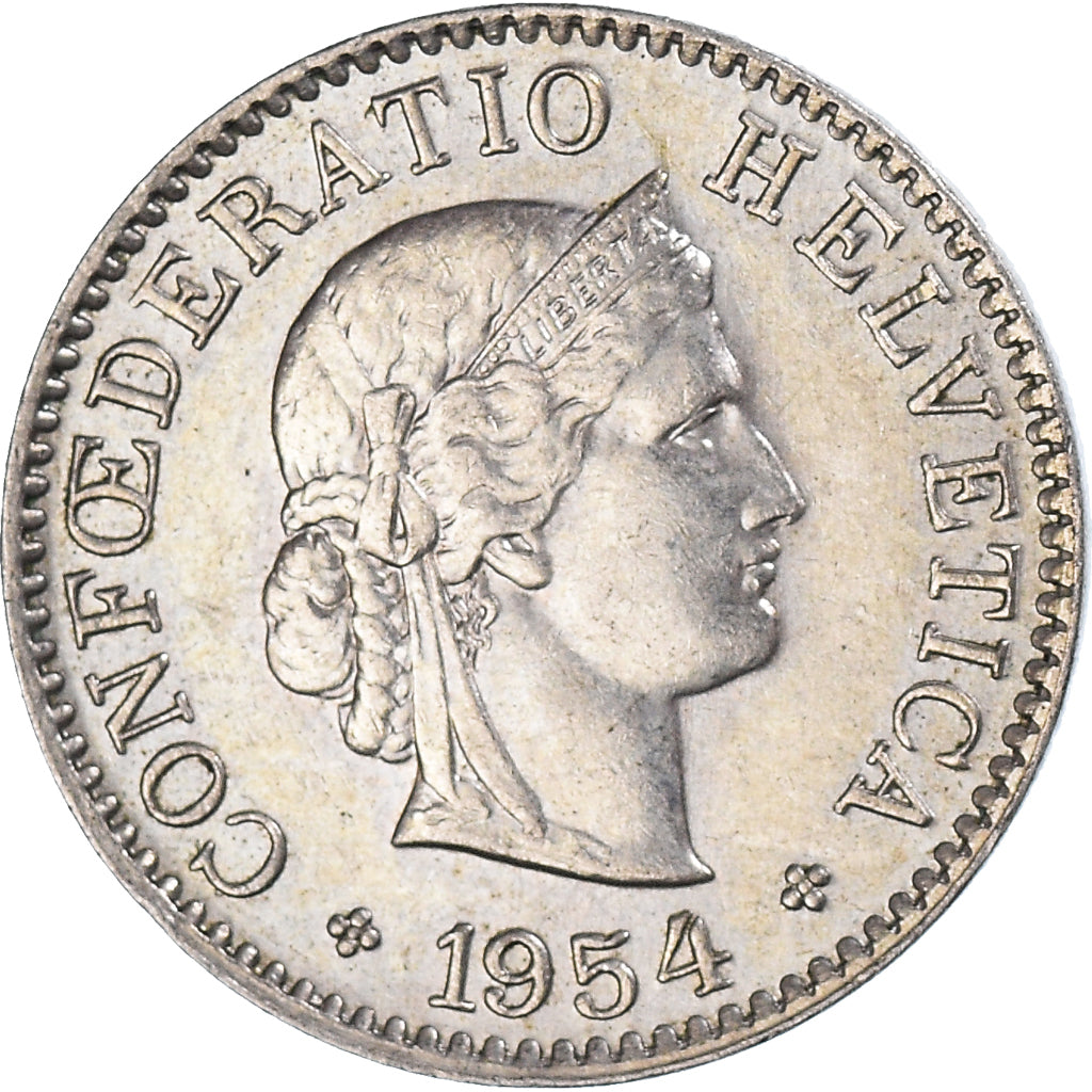 Moneda, Suiza, 5 Rappen, 1954