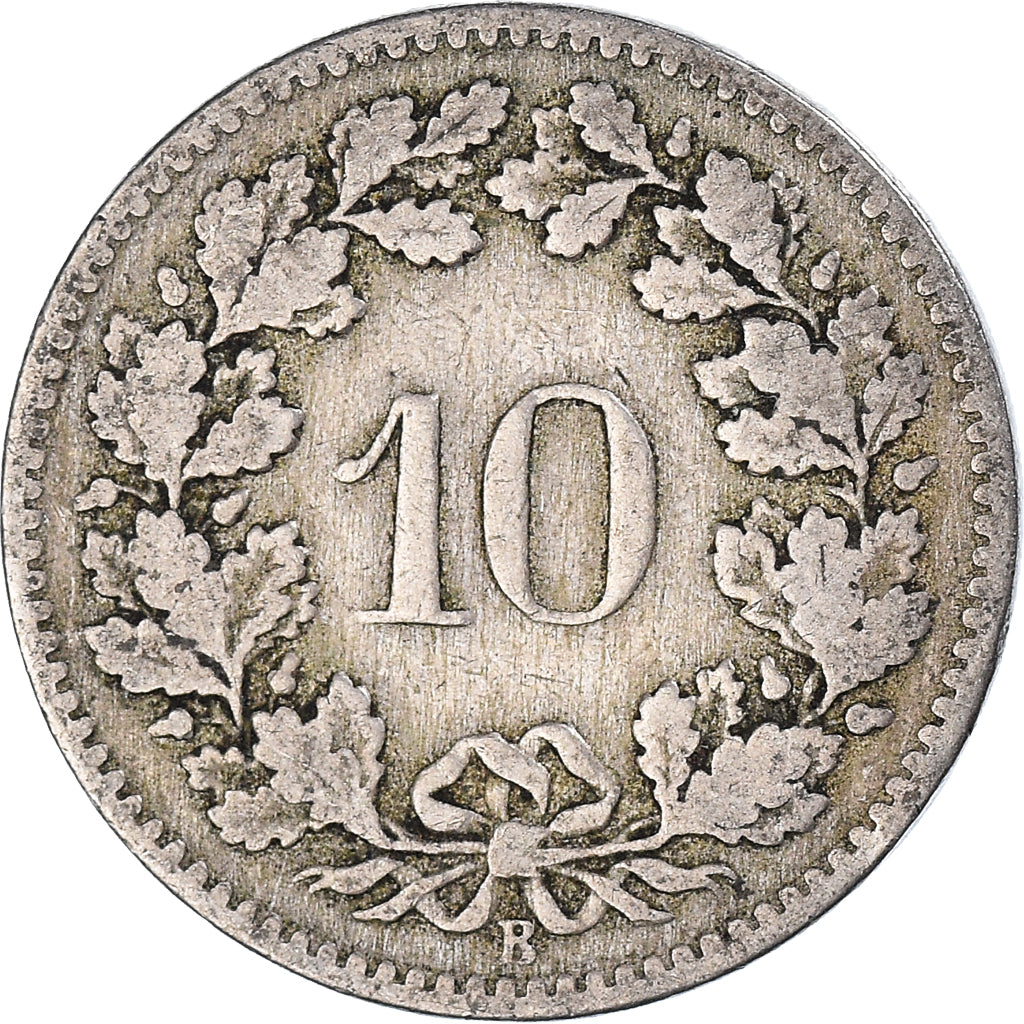 Moeda, Suíça, 10 Rappen, 1884
