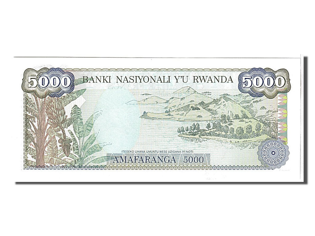 Banknote, Rwanda, 5000 Francs, 1988, KM:22, UNC(65-70)