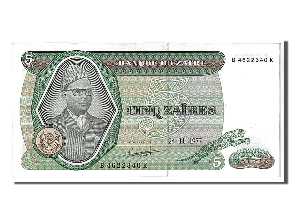 Banknote, Zaire, 5 Zaïres, 1977, KM:21b, UNC(63)