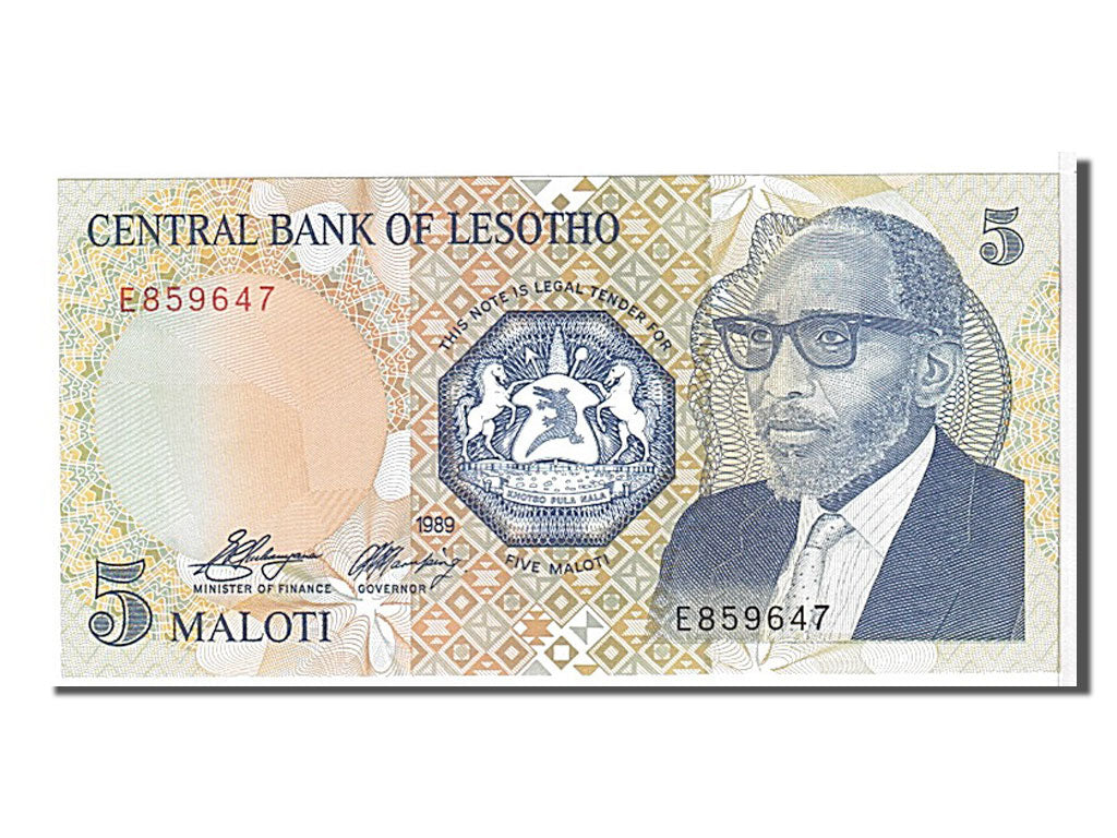 Billet, Lesotho, 5 Maloti, 1989, NEUF