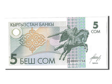 Geldschein, KYRGYZSTAN, 5 Som, 1993, KM:5, UNZ