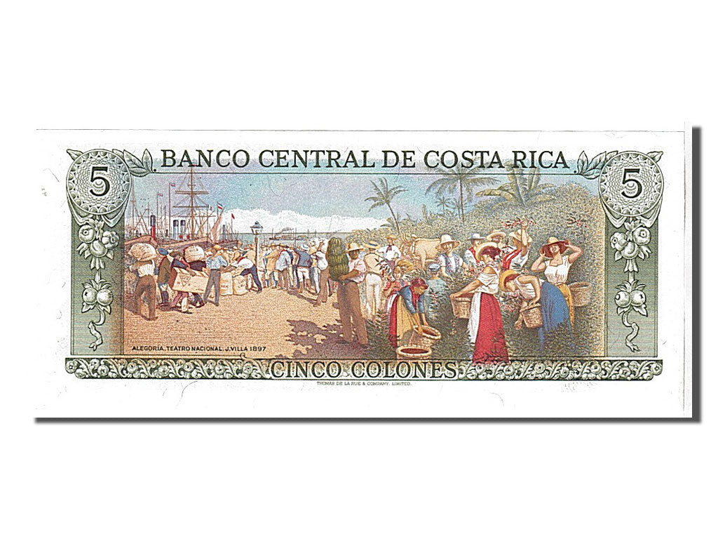 Banknote, Costa Rica, 5 Colones, 1992, KM:236e, UNC(65-70)