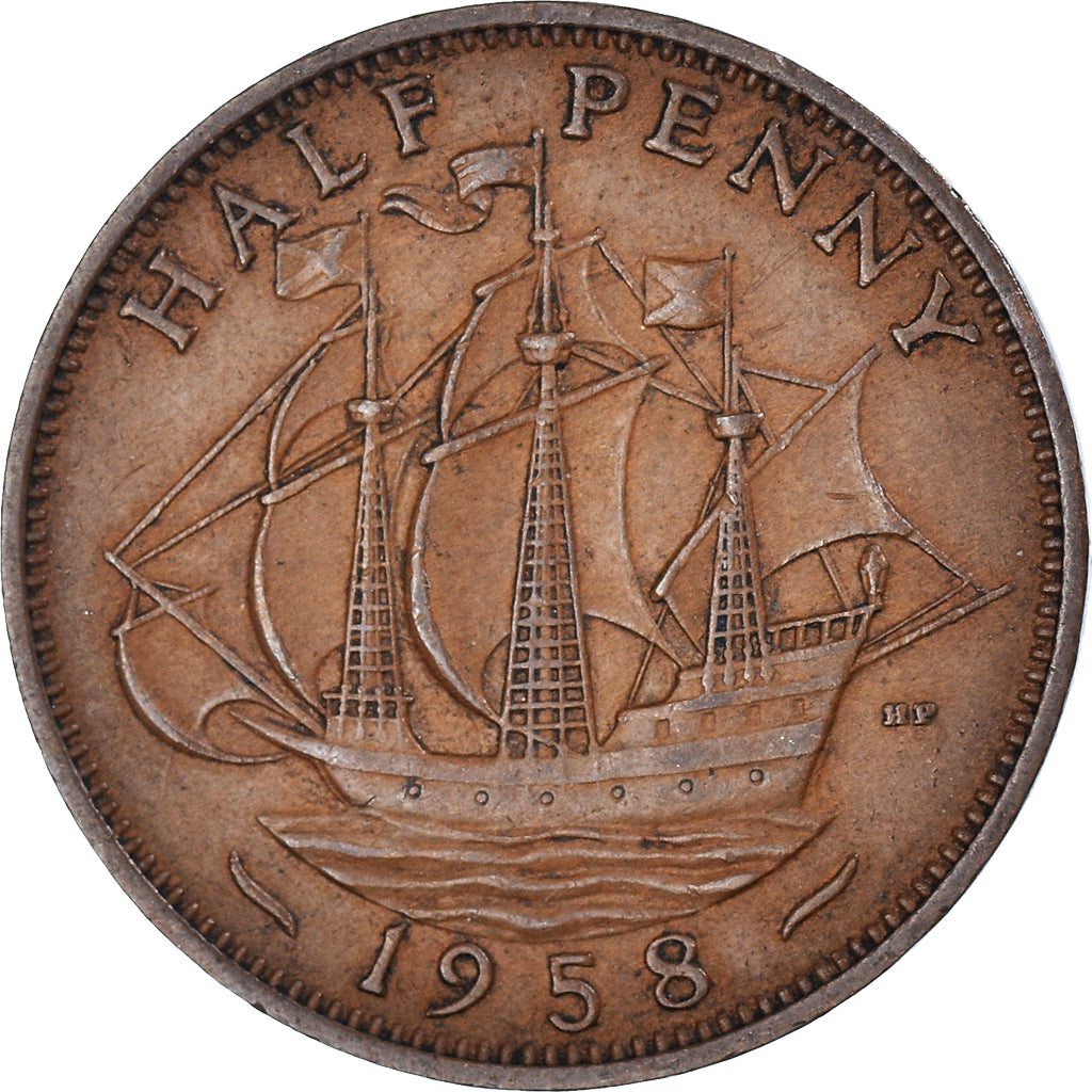 Moneda, Gran Bretaña, 1/2 Penny, 1958