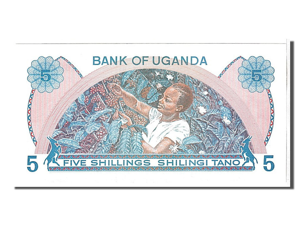 Banknot, Uganda, 5 Shillings, 1979, KM:10, UNC(65-70)