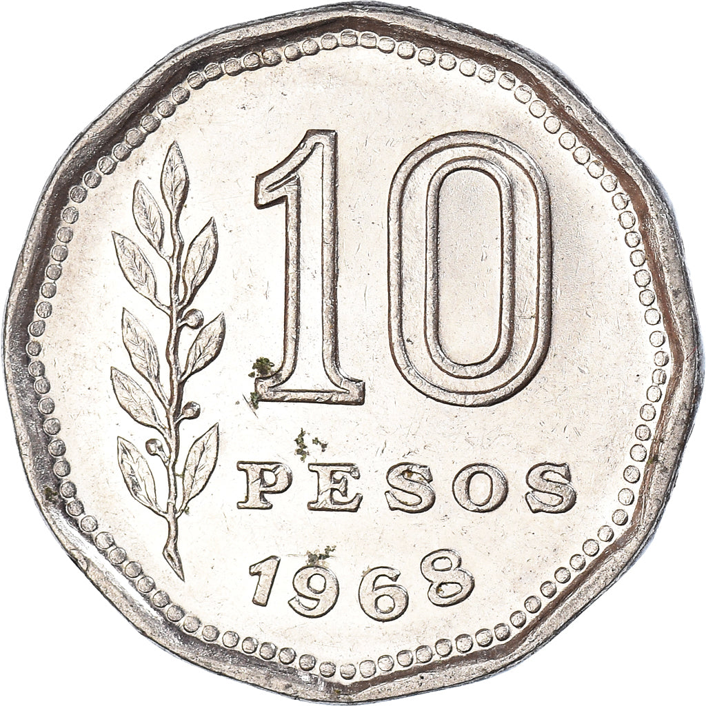 Moneda, Argentina, 10 Pesos, 1968