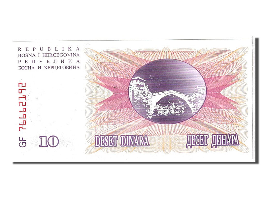 Billet, Bosnia - Herzegovina, 10 Dinara, 1992, KM:10a, NEUF