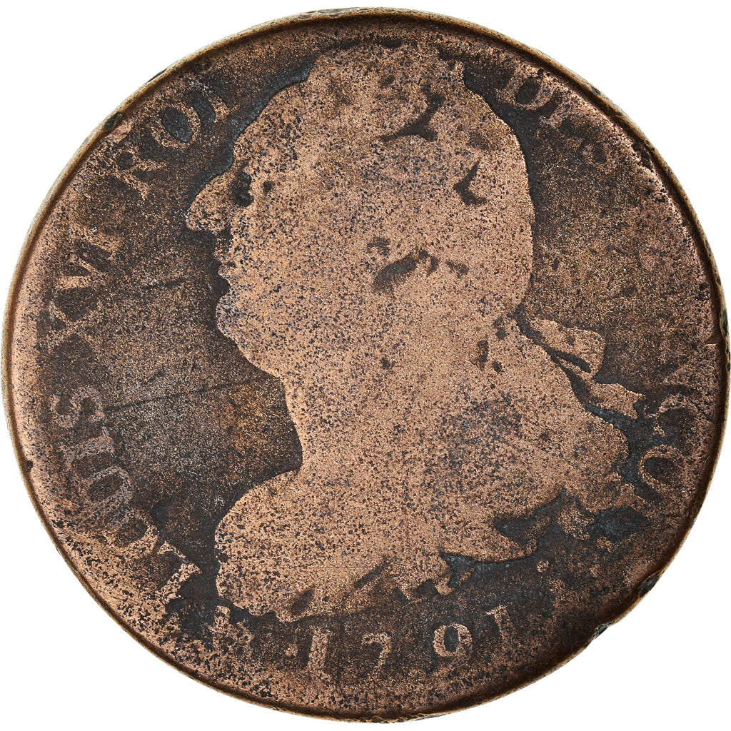 Münze, Frankreich, 2 Sols, 1791
