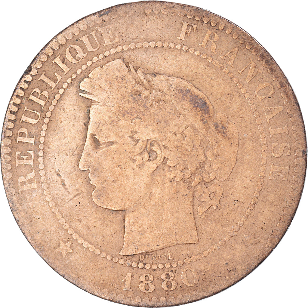 Monnaie, France, 10 Centimes, 1880