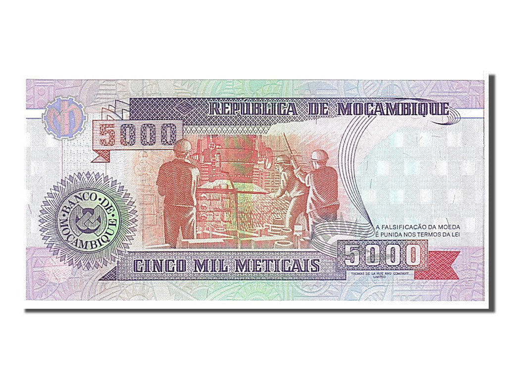 Banknote, Mozambique, 5000 Meticais, 1991, KM:136, UNC(65-70)