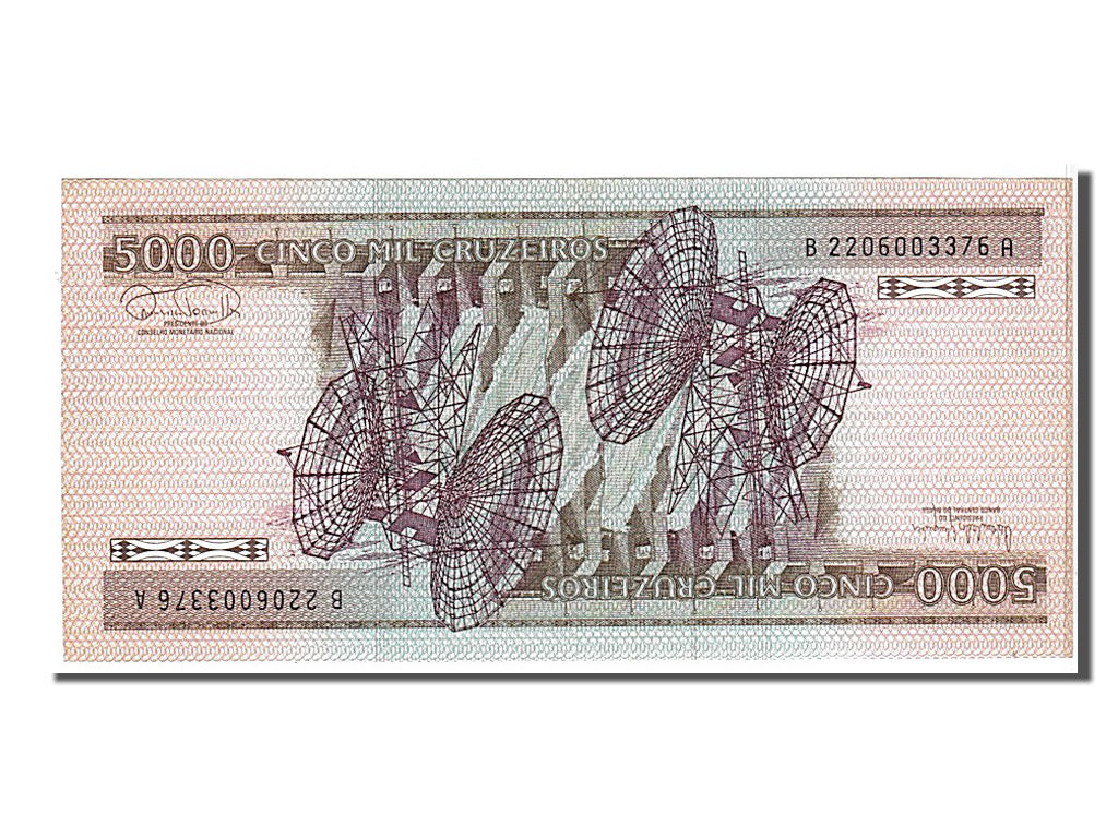 Banknote, Brazil, 5000 Cruzeiros, 1985, KM:202d, UNC(65-70)
