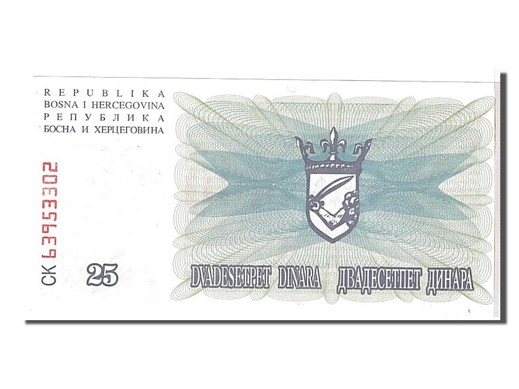 Banknote, Bosnia - Herzegovina, 25,000 Dinara, 1993, KM:54c, UNC(65-70)