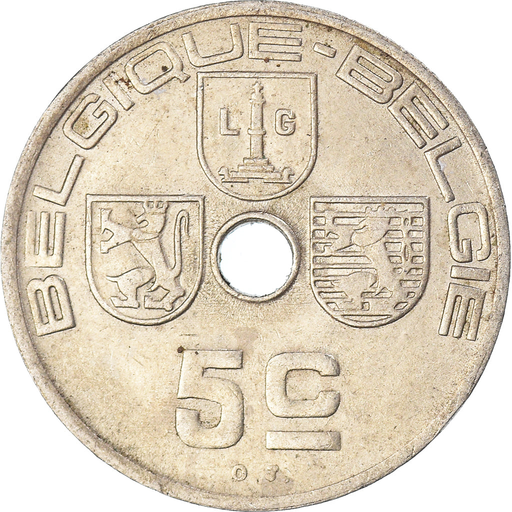 Moneta, Belgia, 5 Centimes, 1938