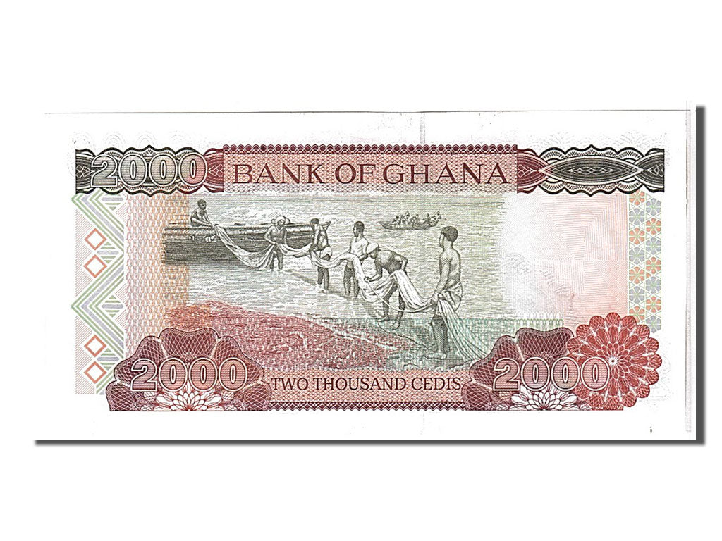 Biljet, Ghana, 2000 Cedis, 2002, KM:33g, NIEUW