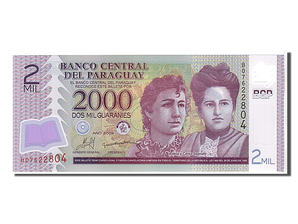 Billete, 2000 Guaranies, 2009, Paraguay, KM:228b, UNC