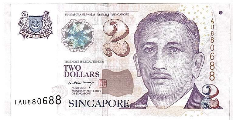 Banconote, Singapore, 2 Dollars, 2005, KM:46, FDS
