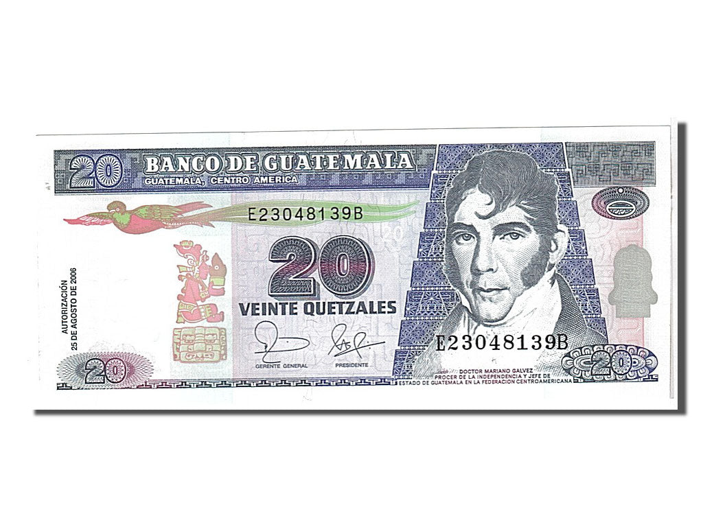 Banknote, Guatemala, 20 Quetzales, 2006, UNC(65-70)